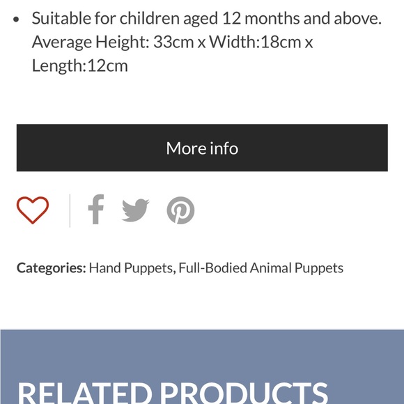 The Puppet Company 13” rabbit hand puppet - Picture 6 of 7